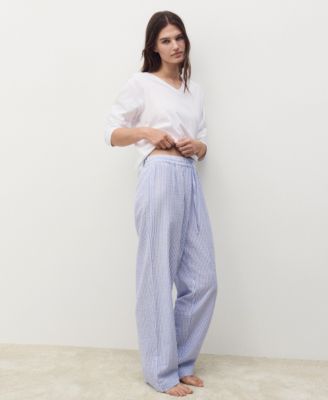 Women's 2-Piece Seersucker Striped Pajamas