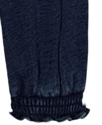 Baby Girls' Dobby Peasant Top and Denim Pants, 2-Piece Set