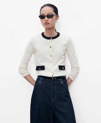 MANGO - Women's Contrasting Cotton Cardigan