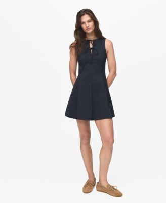 MANGO - Women's Bows Denim Effect Dress