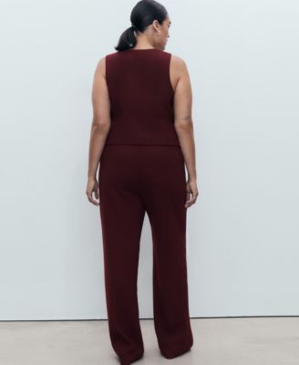 Women's Straight Mid-Rise Suit Pants