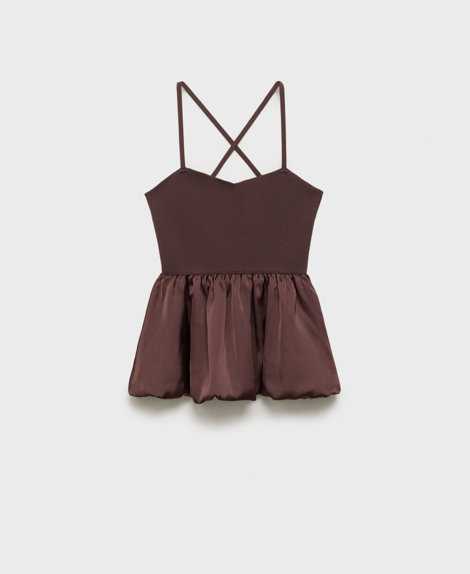 Women's Crossed Back Combined Fabric Top