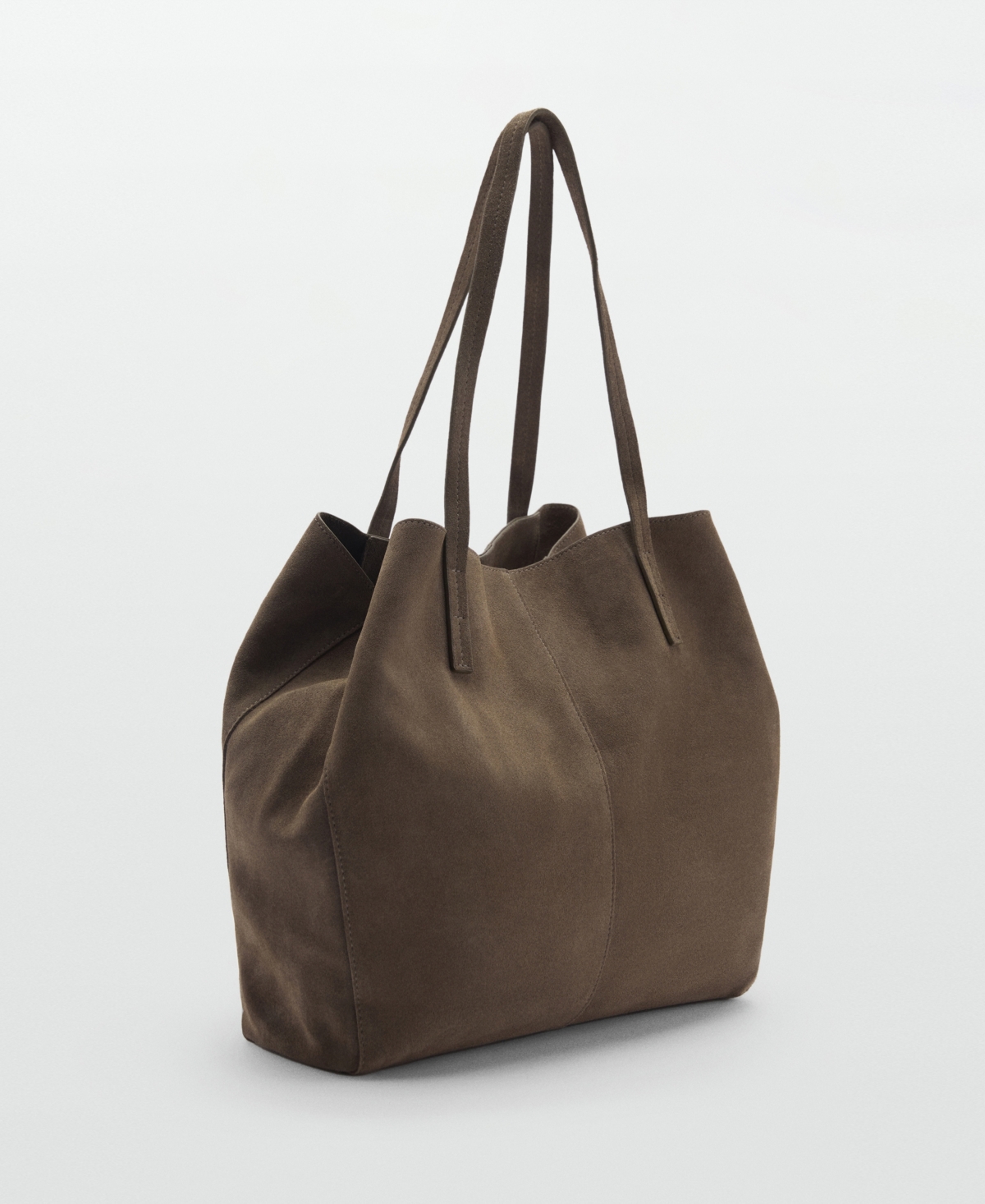 Mango Women's Suede Shopper Bag In Brown