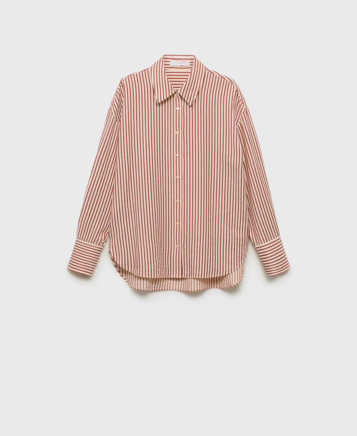 Mango Women's Striped Straight Shirt In Orange