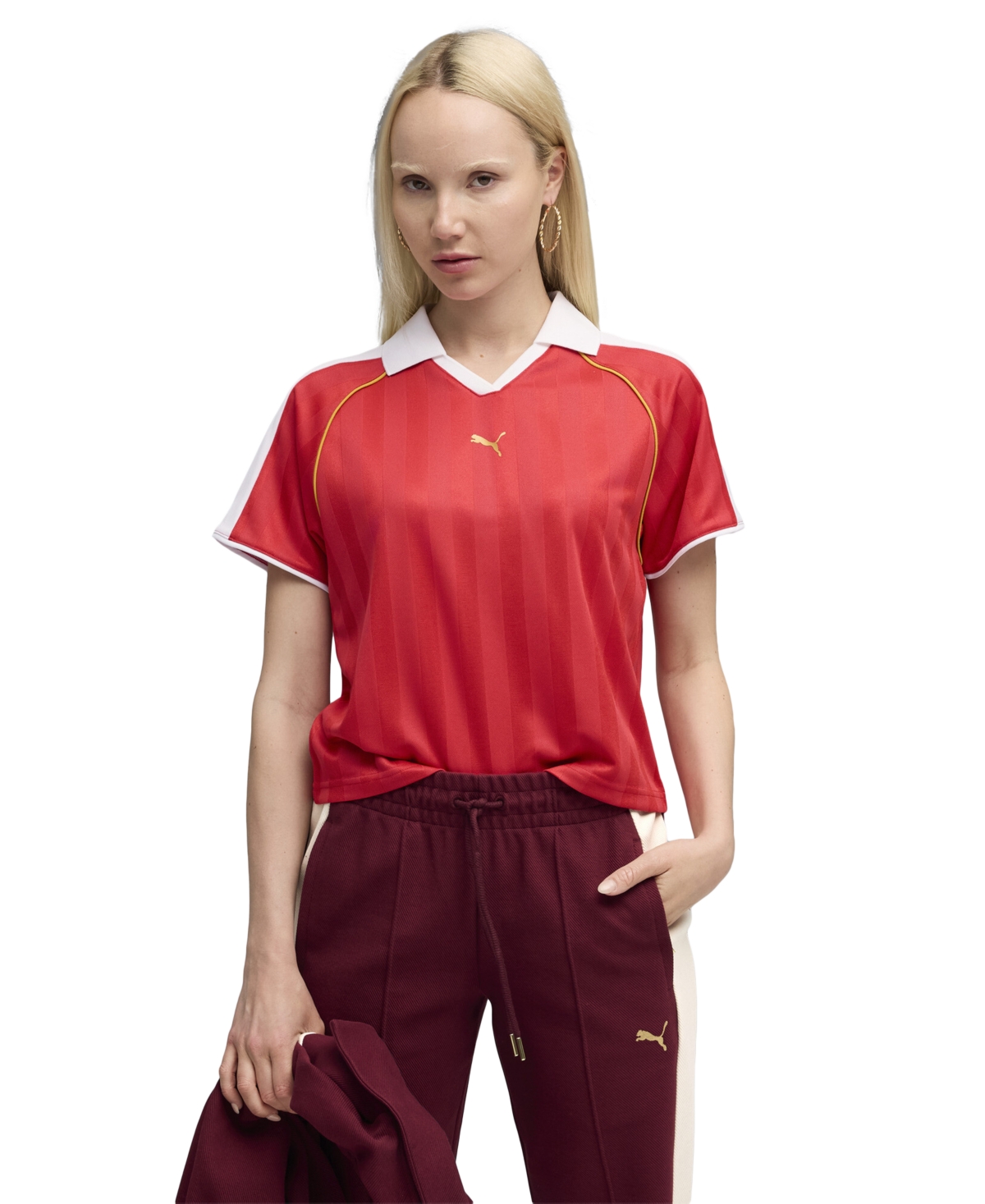 Puma T7 Relaxed Soccer Jersey Women Shoes In Red