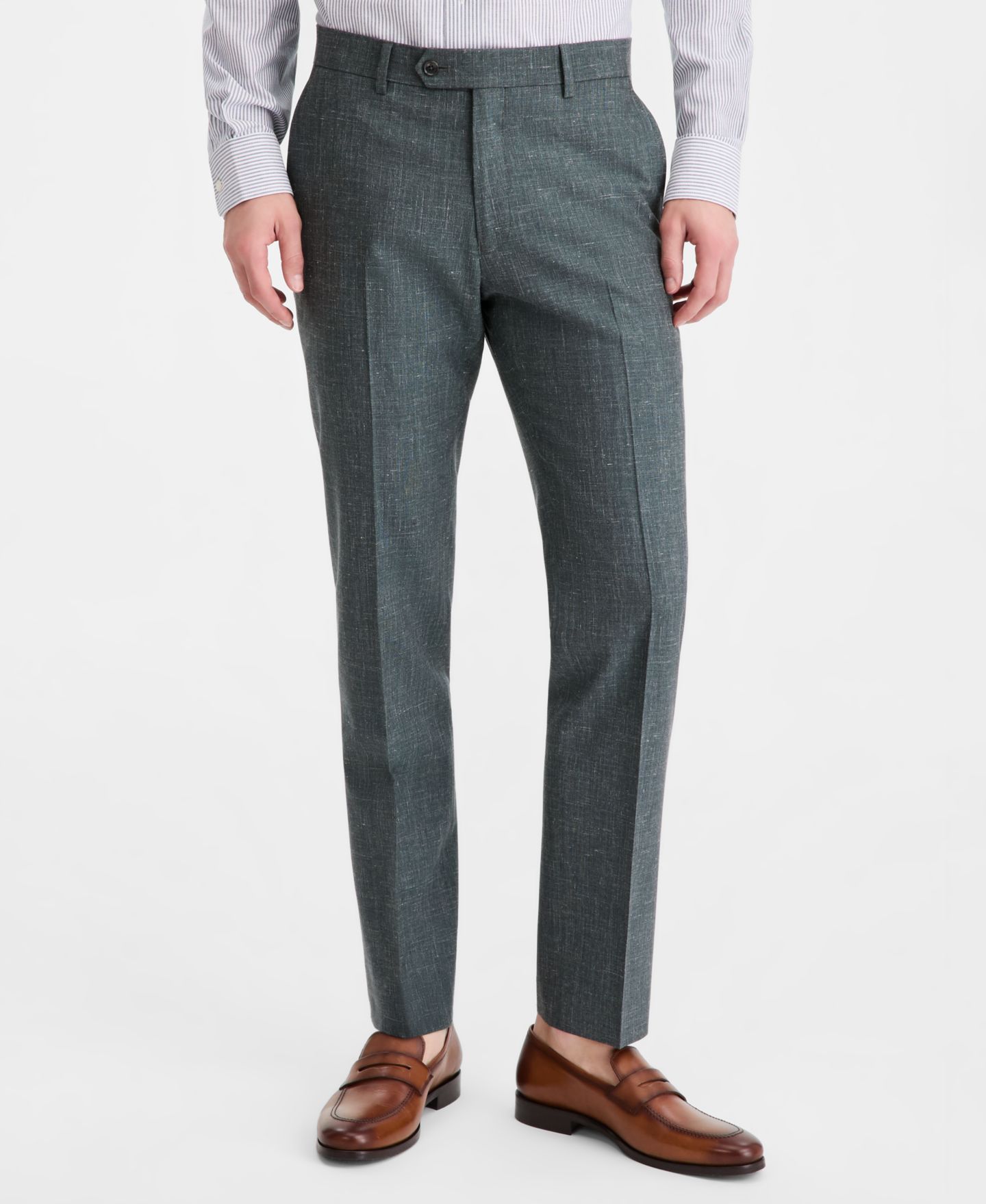 Мужские брюки Tommy Hilfiger Modern-Fit Wool Silk Linen Suit Separates, цвет: Зелёный — фото 6