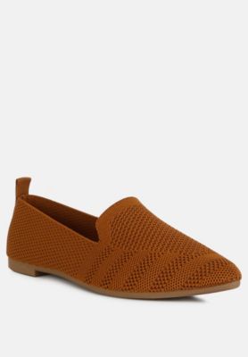 Womens Akili Knit Textile Solid Flats
