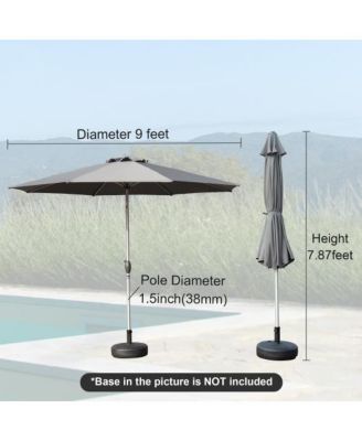 9FT Outdoor Patio Umbrella with Push Button Tilt and Crank Wind Vent