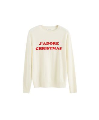 Women's Wool-Cashmere J'adore Christmas Sweater