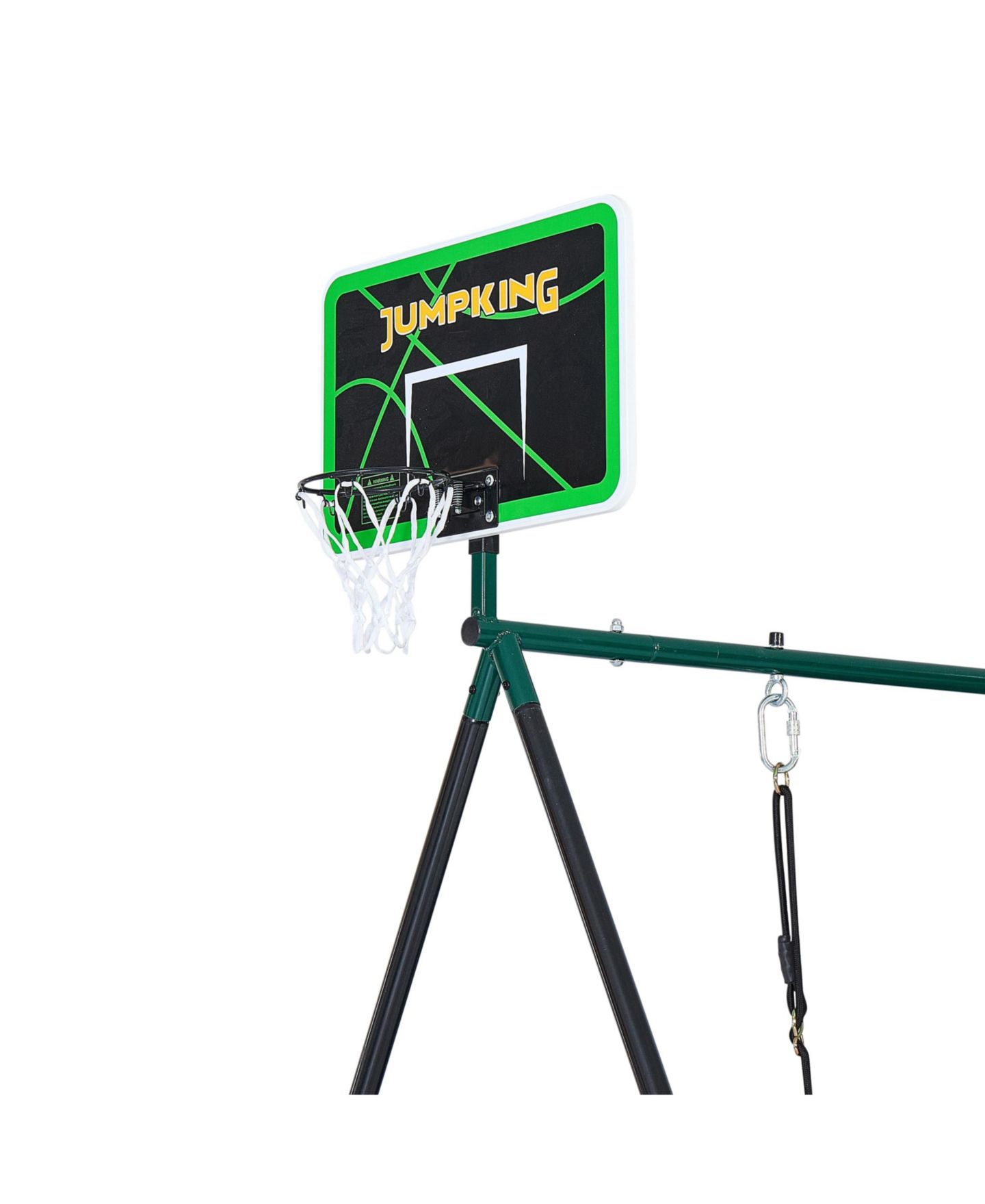 Детская игрушка JumpKing Multi-Activity Add-On with Swing, Basketball & Fireman Pole, Ages 3+, цвет: Тёмный зелёный — фото 4