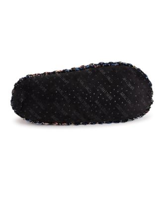 Women's Icelandic Space Dye Marl Cabled Cuff Booties, Pearl, L/XL