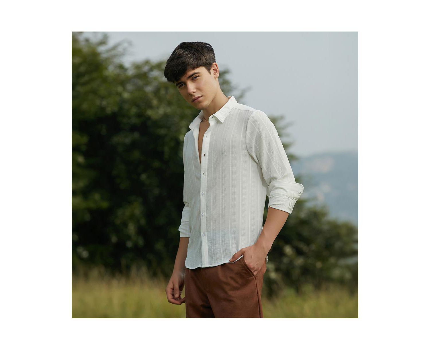 Men's Ridge-Striped Shirt
