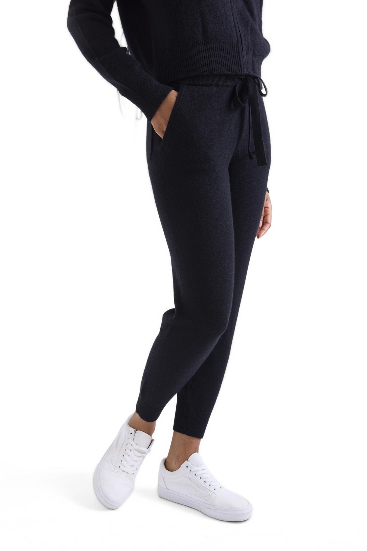 Женские брюки 1982 Milani 100% Cashmere Jogger, цвет: Чёрный — фото 1