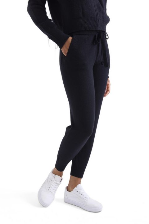 Женские брюки 1982 Milani 100% Cashmere Jogger, цвет: Чёрный