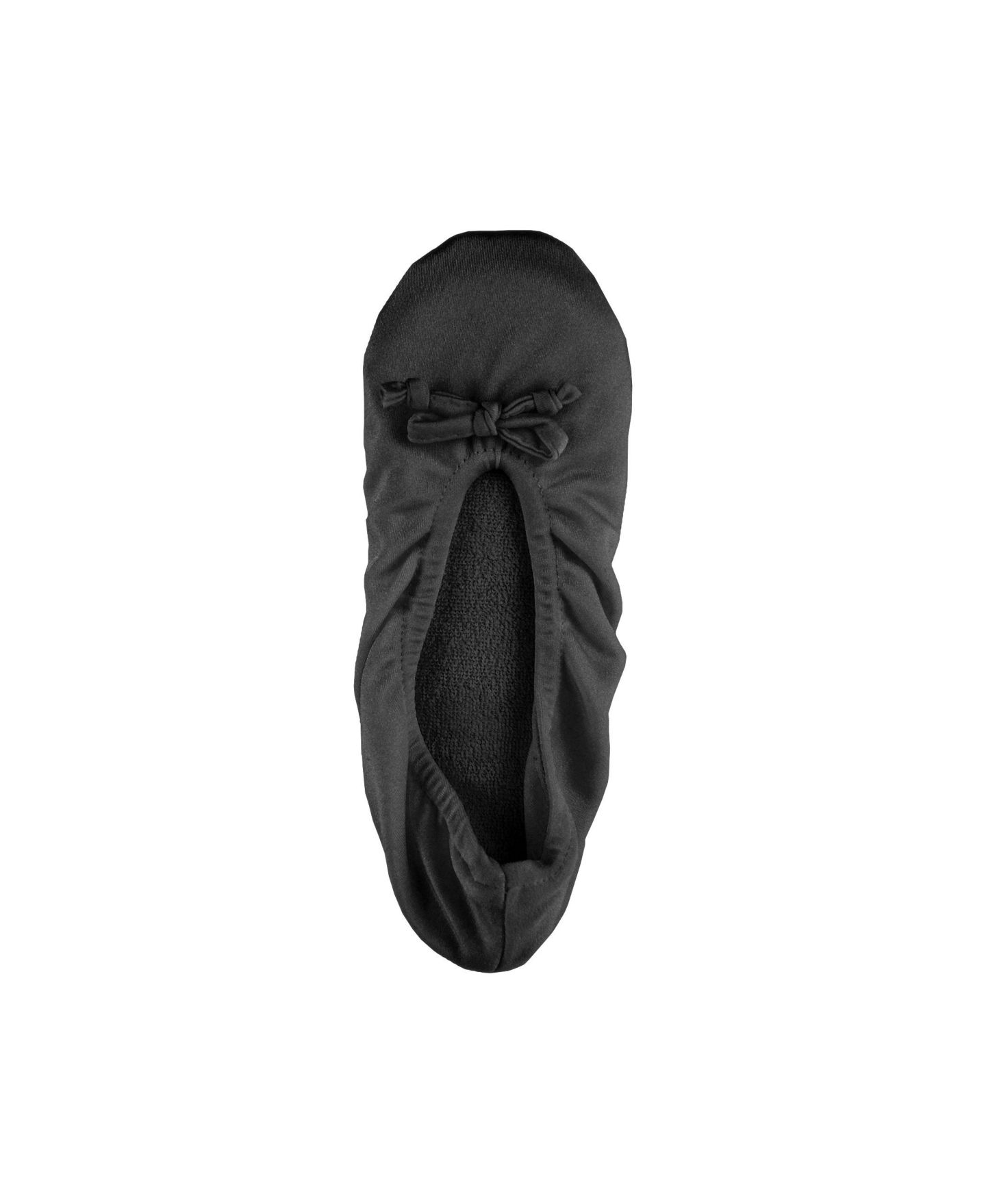 Женские тапочки MUK LUKS Stretch Satin Ballerina Slippers, цвет: Чёрный — фото 5