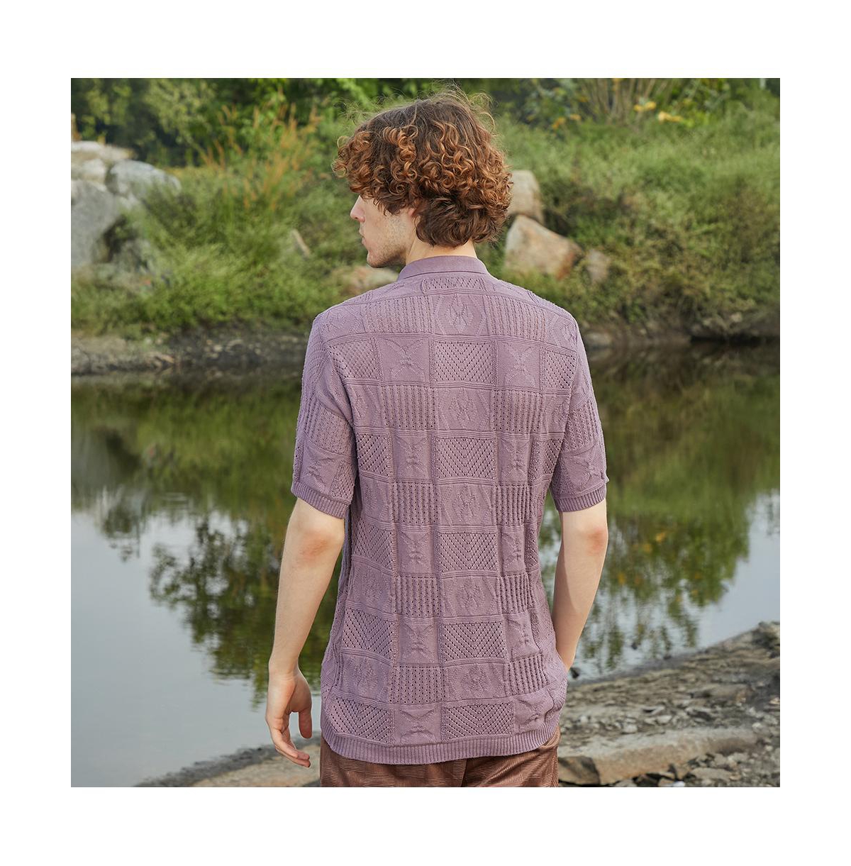 Campus Sutra Patch-Knit Shirt