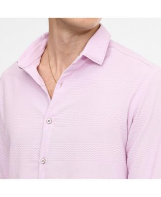 Men's Lilac Chevron-Textured Shirt