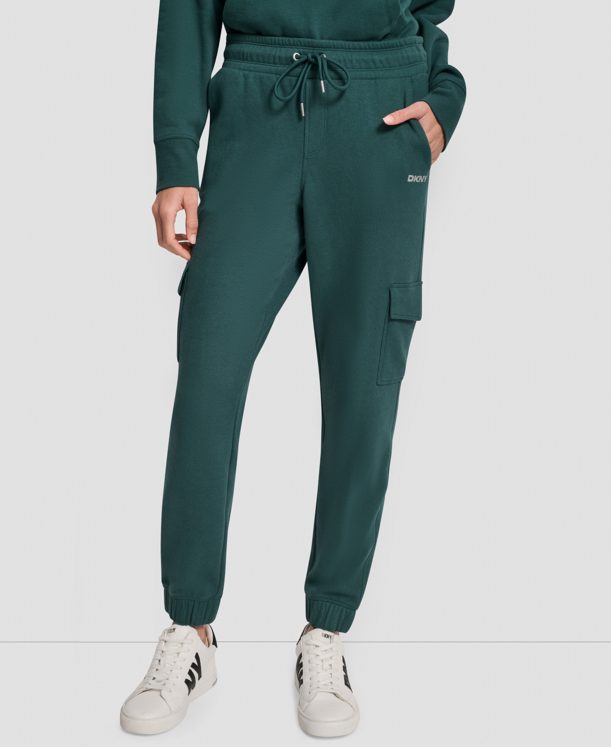 Dkny Sport Women's Studded-Logo Cargo Joggers