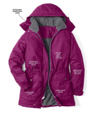 Plus Size Microfiber Parka