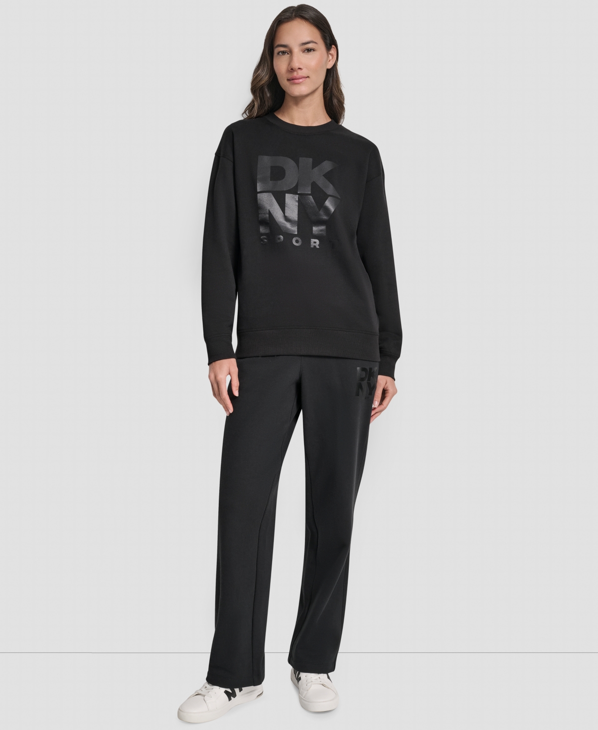Dkny Women's Transfer Logo Crew Neck Sweatshirt