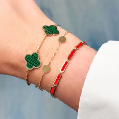 Red Bar Bracelet 14K Gold