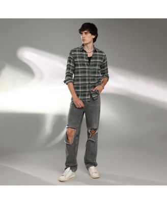 Men's Pine Green Woven Plaid Shirt