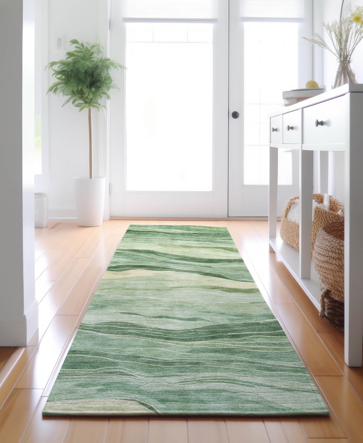 Dalyn Pacifica Pa6 2'3"x7'6" Runner Area Rug In Green