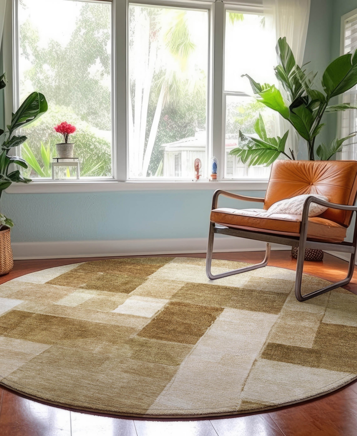 Dalyn Neo No15 8'x8' Round Area Rug In Brown