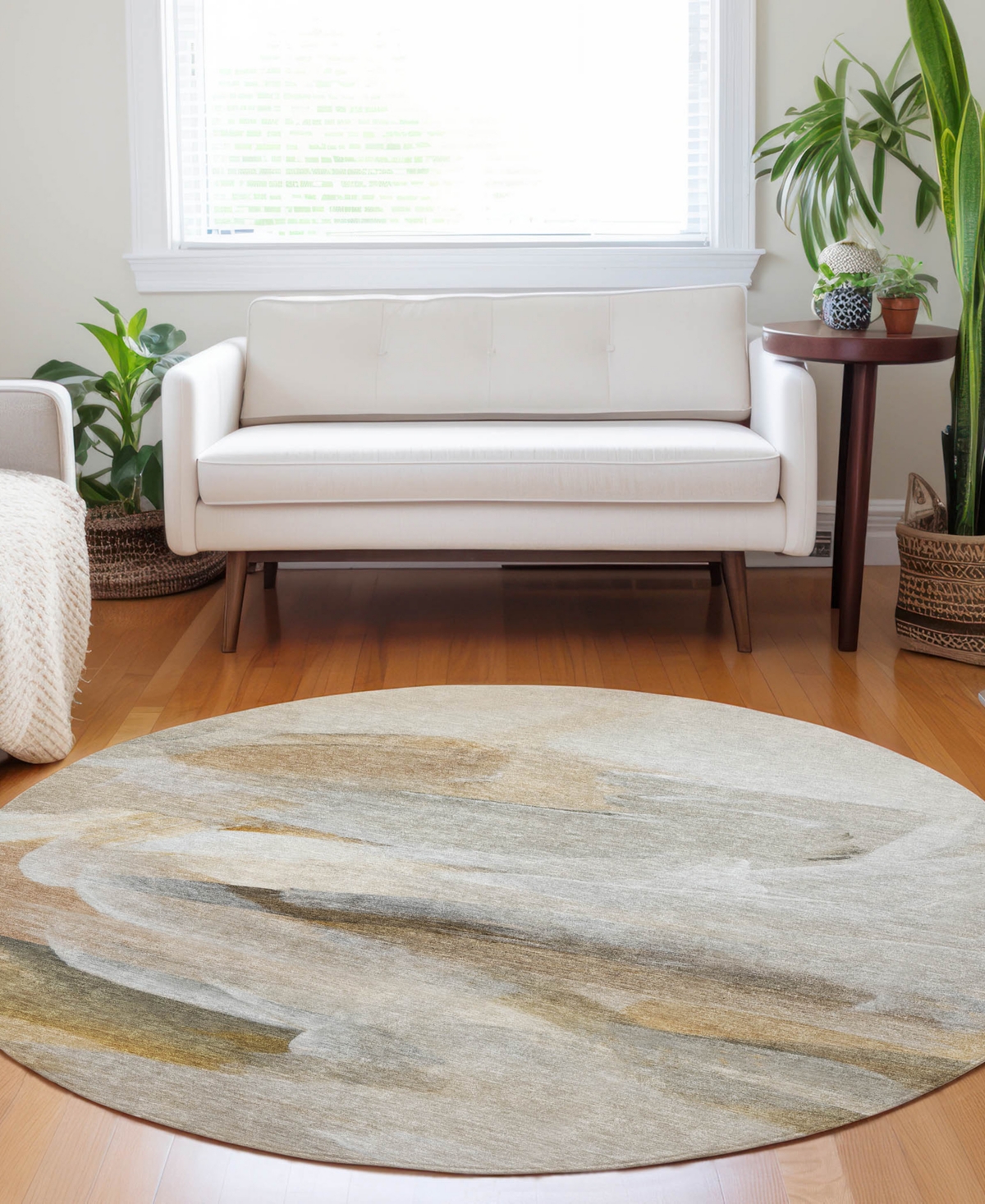 Dalyn Ravenna Rn11 8'x8' Round Area Rug In Brown