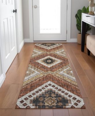 Portico Washable PO5 2'3"x7'6" Runner Area Rug