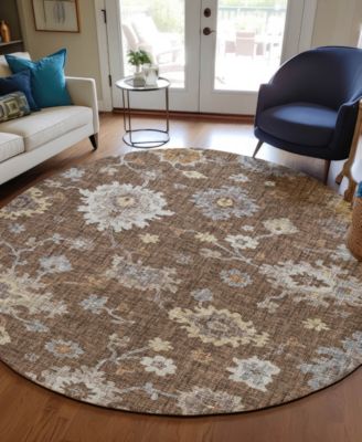 Portico Washable PO6 8'x8' Round Area Rug