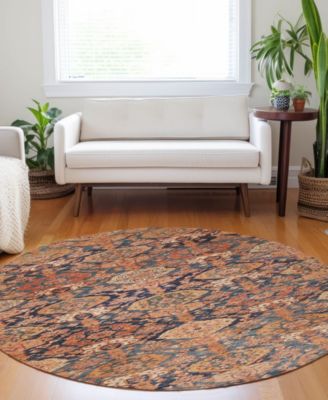 Tabrook Washable TB3 8'x8' Round Area Rug