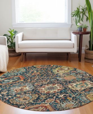 Tabrook Washable TB10 8'x8' Round Area Rug