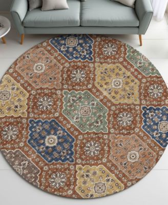 Silk Road Washable SR7 8'x8' Round Area Rug