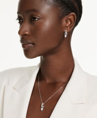 Mesmera Rhodium Plated Earrings and Necklace Set