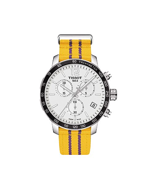 Tissot Unisex Swiss Chronograph Los Angeles Lakers Quickster Yellow And Purple Strap Watch 42mm T0954171703705 Reviews All Fine Jewelry Jewelry Watches Macy S