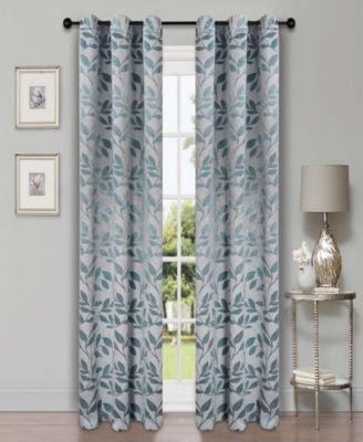 Modern Leaves Room Darkening Grommet Top Curtain Panels, 42" x 96" (Set of 2)
