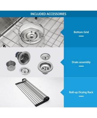 33 Inch 16-Gauge Stainless Steel Double Bowl Undermount Kitchen Sink with Soundproofing