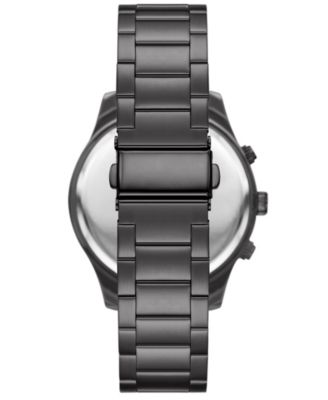 Men's Quartz Three-Hand Black Alloy Watch Set, 44mm