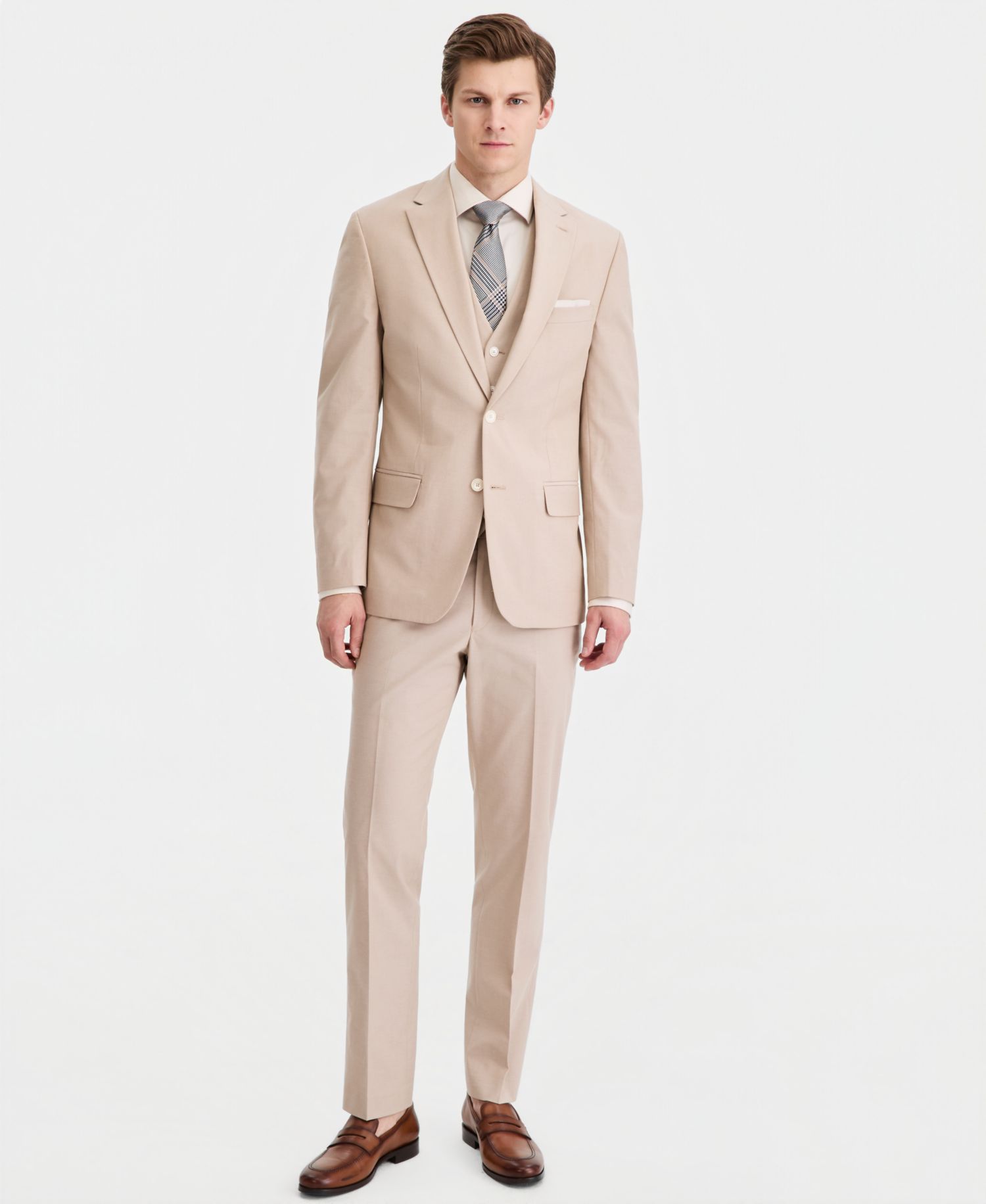 Men's Modern-Fit TH Flex Stretch Cotton Suit Separate Vest