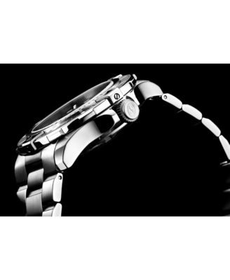 Men s Astral Diver 44mm Swiss Automatic Watch, Black Dial, Stainless Steel Bracelet, Rotating Bezel, 200M Water Resistant