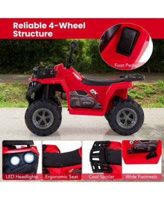 Kids Ride On Electric ATV 6V 4-Wheeler Quad Car with One-Button Start Tread Tires