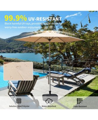 7.5 Ft Beige Patio Umbrella with Tilt and Crank