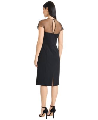 Women's Mesh Shoulder Detail Midi Dress