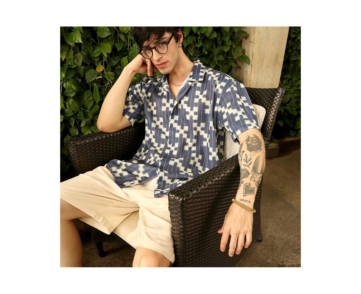 Men's Dice Mesh Oversized Shirt