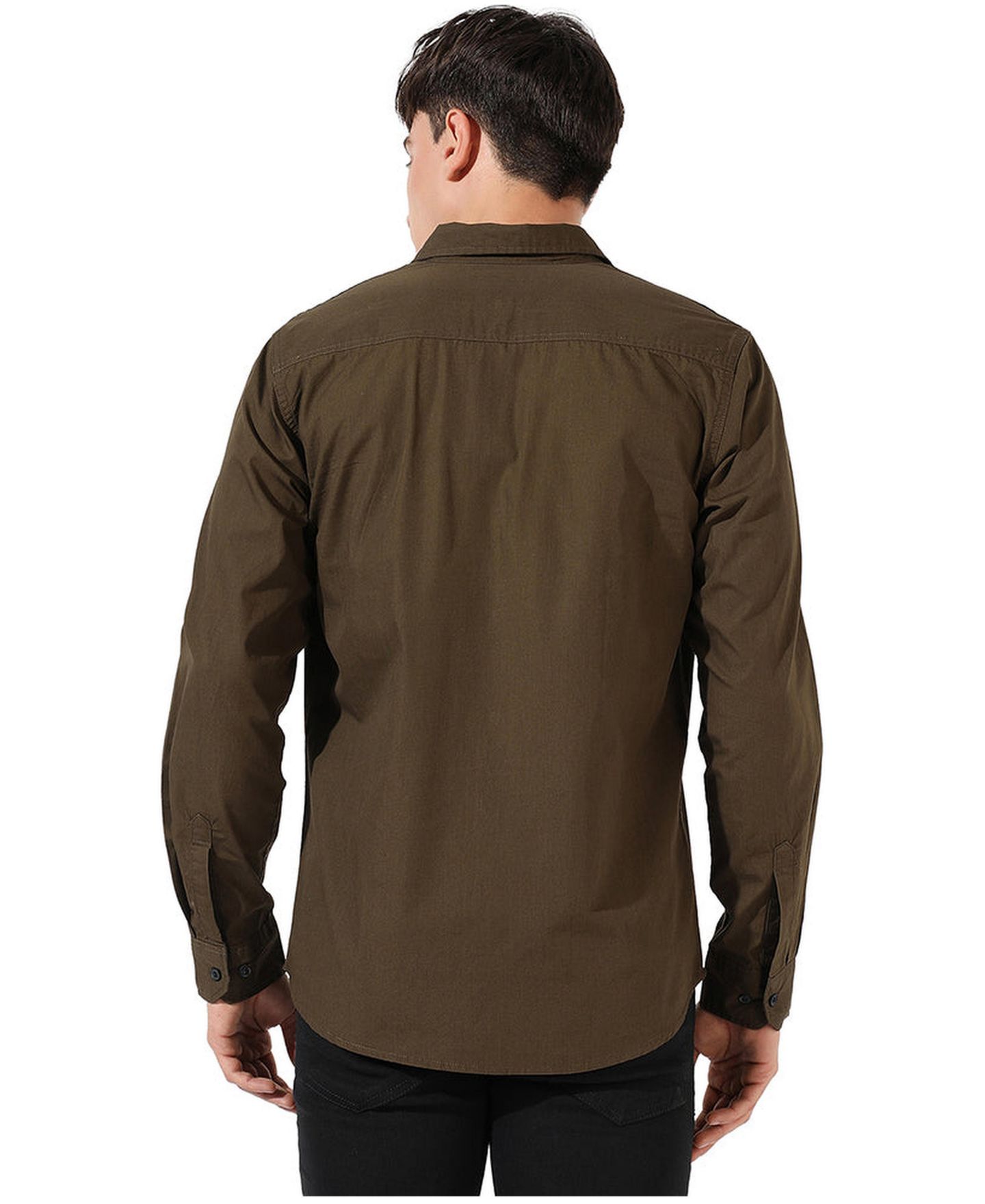 Мужская рубашка Cahoot Campus Sutra Olive Green Side Striped, цвет: Зелёный — фото 2