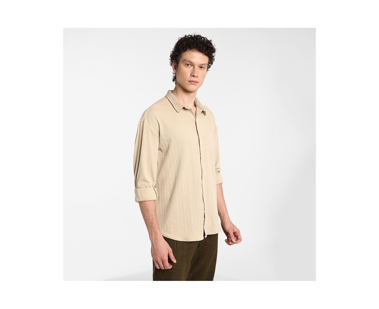 Men's Spear-Textured Shirt