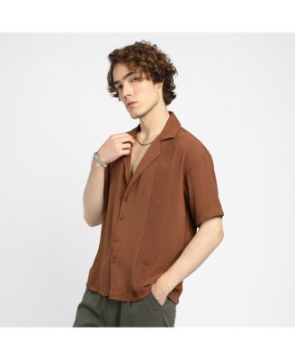 Men's Panel-Pleat Oversized Shirt