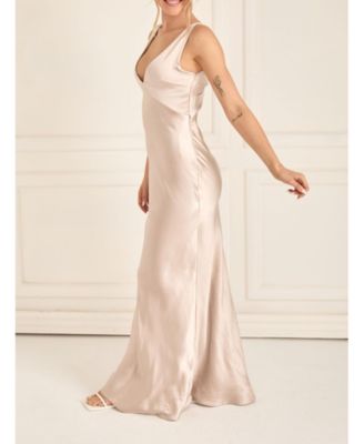 Women's Twist Back Satin Bridesmaid Dress