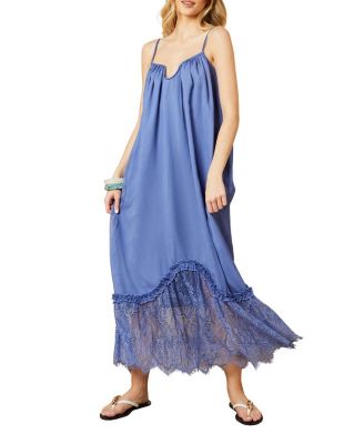Babydoll Floaty Lace Detail Maxi Dress